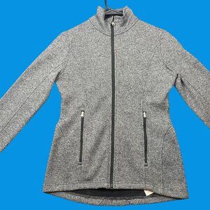 Spyder Womens Full-Zip Gray Sweater Jacket Size Small Slim Fit Lightweight Warm
